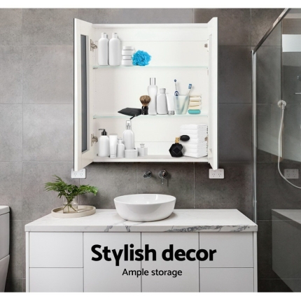 Cefito Bathroom Vanity Mirror with Storage Cavinet - White - Image 5