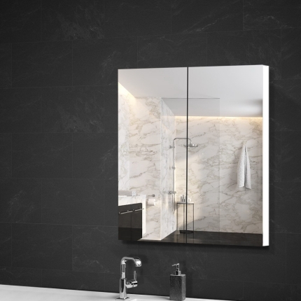 Cefito Bathroom Vanity Mirror with Storage Cavinet - White - Image 7