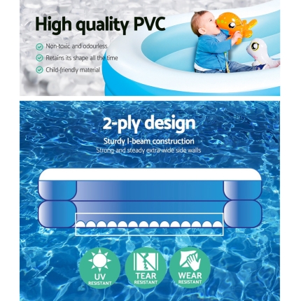 Bestway Inflatable Kids Pool Swimming Pool Family Pools 2.62m x 1.57m x 46cm - Image 5