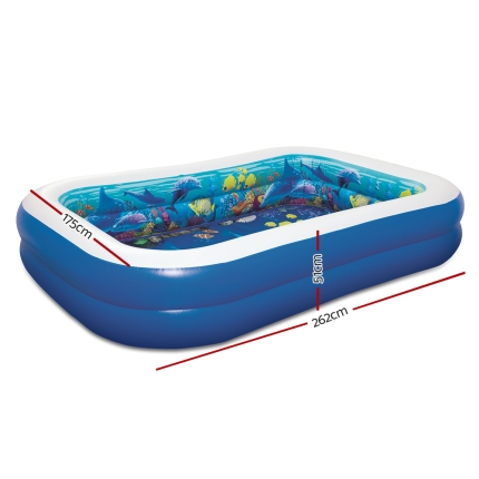 Bestway Inflatable Kids Pool Ground Play Pool 3D Undersea Aquarium outdoor - Image 2
