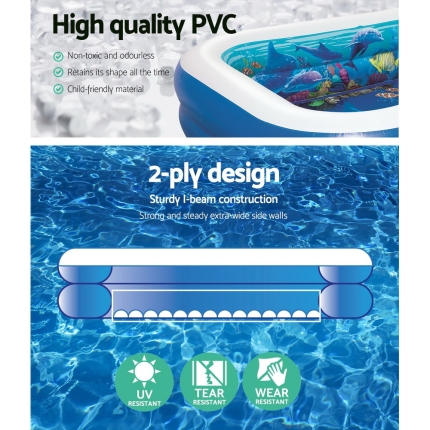 Bestway Inflatable Kids Pool Ground Play Pool 3D Undersea Aquarium outdoor - Image 5