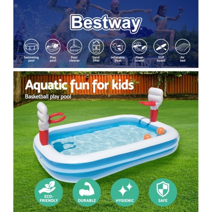 Bestway Inflatable Play Pool Kids Pool Swimming Basketball Play Pool - Image 4