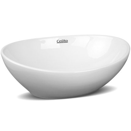 Cefito Ceramic Oval Sink Bowl - White - Image 3