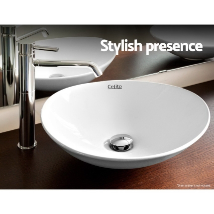 Cefito Ceramic Oval Sink Bowl - White - Image 4