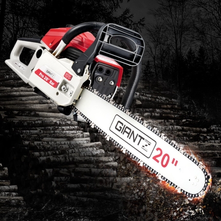 Giantz 58CC Commercial Petrol Chainsaw - Red & White - Image 7