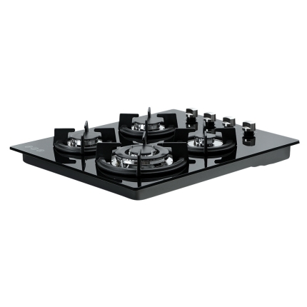 Devanti Gas Cooktop 60cm 4 Burner Glass Cook Top Cooker Stove Hob NG LPG Black - Image 3