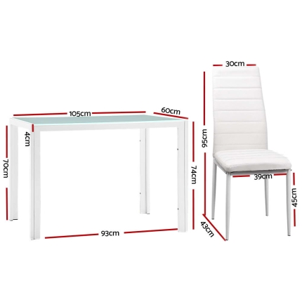 Artiss 5 Piece Dining Table Set - White - Image 2