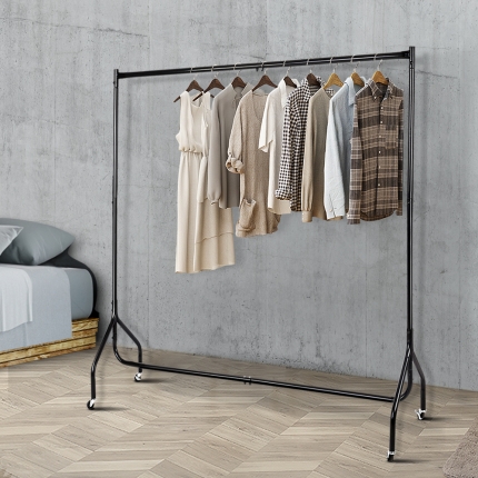 6FT Metal Garment Display Rail - Black - Image 7