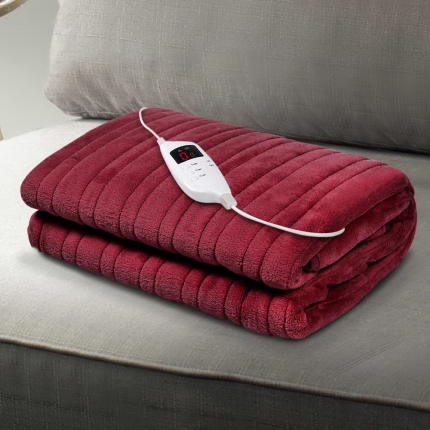 Giselle Bedding Electric Throw Blanket - Burgundy - Image 7