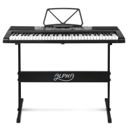 Alpha 61 Keys Electronic Piano Keyboard LED Electric w/Holder Music Stand USB Port - Image 3