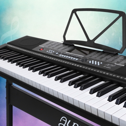 Alpha 61 Keys Electronic Piano Keyboard LED Electric w/Holder Music Stand USB Port - Image 7