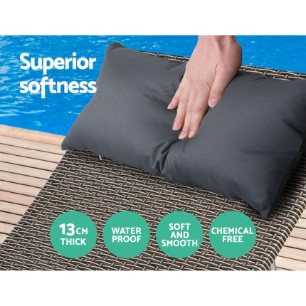 Gardeon Outdoor Sun Lounge Furniture Day Bed Wicker Pillow Sofa Set - Image 5