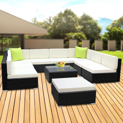 Gardeon 10PC Outdoor Furniture Sofa Set Wicker Garden Patio Lounge - Image 7