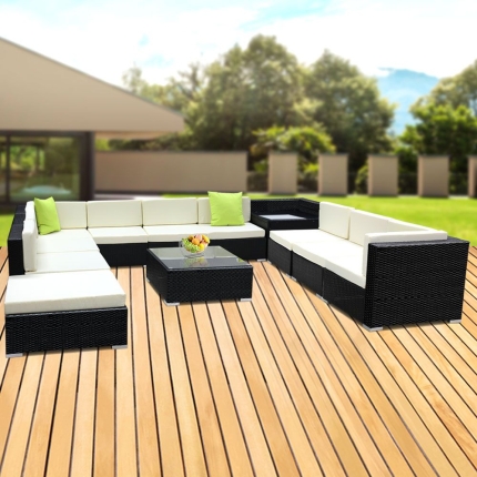Gardeon 12PC Outdoor Furniture Sofa Set Wicker Garden Patio Lounge - Image 7