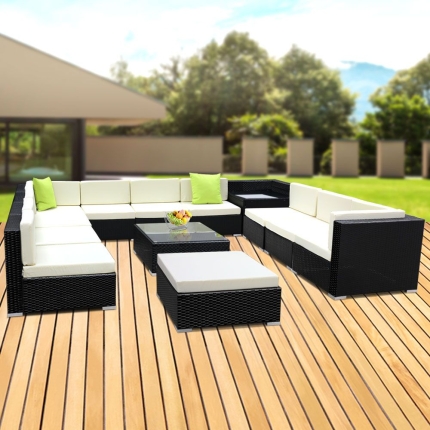 Gardeon 13PC Sofa Set with Storage Cover Outdoor Furniture Wicker - Image 7