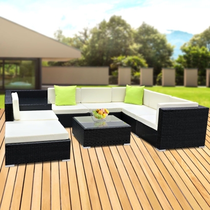 Gardeon 9PC Outdoor Furniture Sofa Set Wicker Garden Patio Pool Lounge - Image 7
