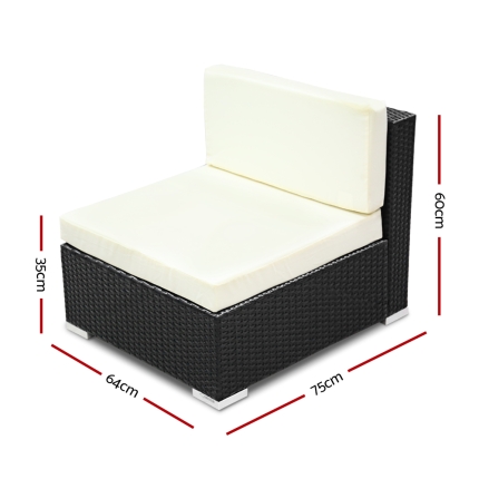 3PC Gardeon Outdoor Furniture Sofa Set Wicker Rattan Garden Lounge Chair Setting - Image 2