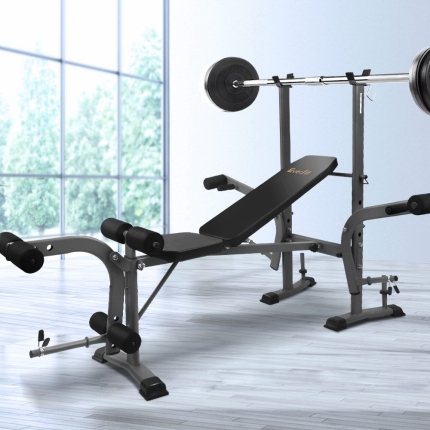 Everfit Multi Station Weight Bench Press Fitness Weights Equipment Incline Black - Image 7