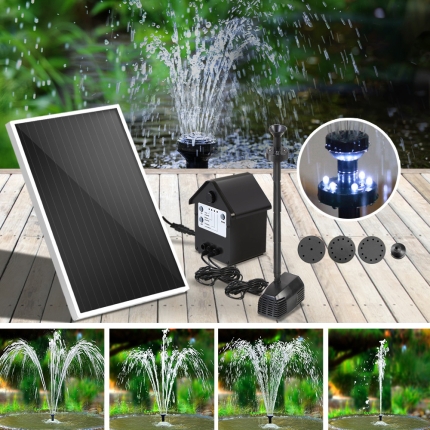 Gardeon 30W LED Lights Solar Fountain with Battery Outdoor Fountains Submersible Water Pump - Image 7