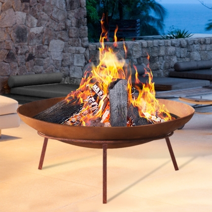 Grillz Rustic Fire Pit Heater Charcoal Iron Bowl Outdoor Patio Wood Fireplace 60CM - Image 7