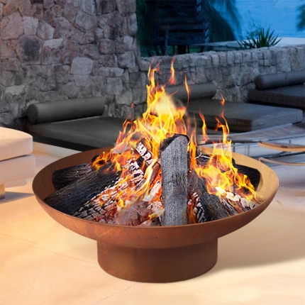 Grillz Rustic Fire Pit Vintage Campfire Wood Burner Rust Outdoor Iron Bowl 70CM - Image 7