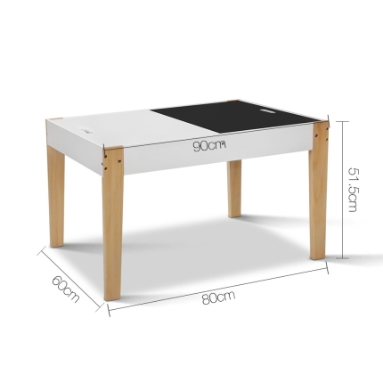 Keezi Kids Table and Chairs Set Chalkboard Toys Play Storage Desk Children Game - Image 2