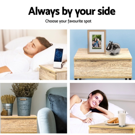 Artiss Chest Style Metal Bedside Table - Image 6