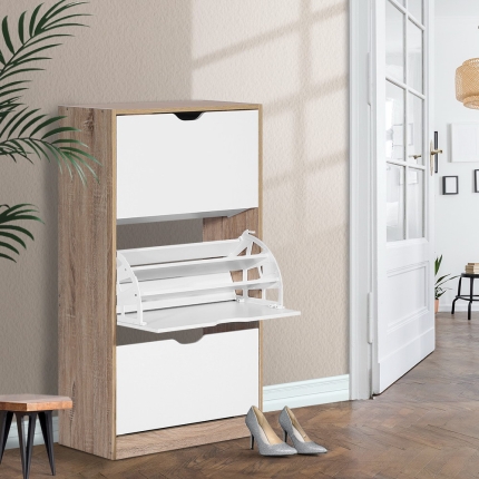 Artiss 36 Pairs Shoe Cabinet Rack Organiser Storage Shelf Wooden - Image 7