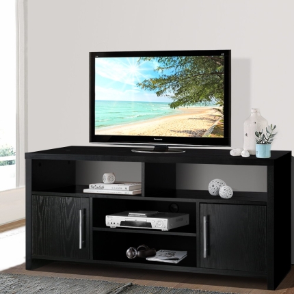 Artiss Entertainment Unit with Cabinets - Black - Image 7
