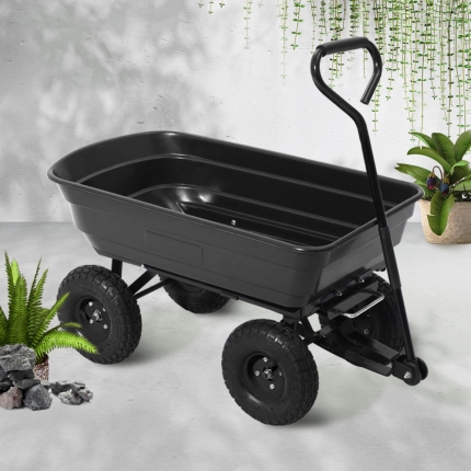 Gardeon 75L Garden Dump Cart - Black - Image 7
