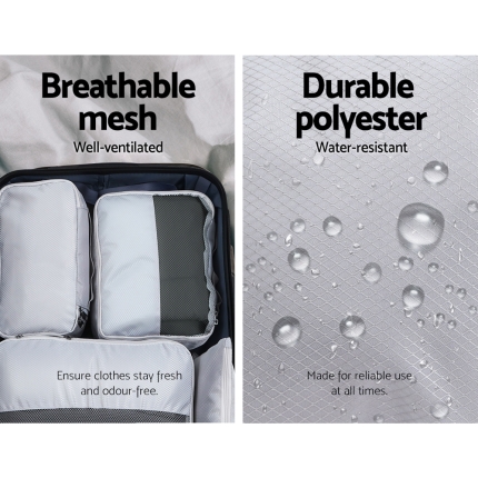 Wanderlite 7PCS Grey Luggage Organiser Suitcase Sets Travel Packing Cubes Pouch Bag - Image 7