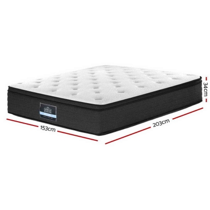 Giselle Bedding Queen Size Mattress Euro 7 Zone Top Pocket Spring 34cm - Image 2