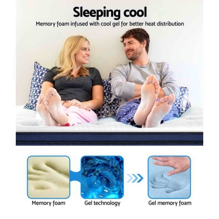 Giselle Bedding Queen Size Mattress 7 Zone Euro Top Pocket Spring Cool Gel Memory Foam 34cm - Image 5