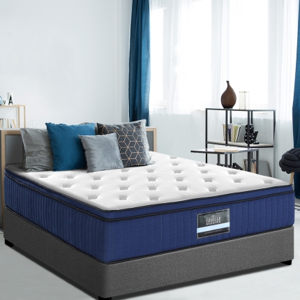 Giselle Bedding Queen Size Mattress 7 Zone Euro Top Pocket Spring Cool Gel Memory Foam 34cm - Image 7