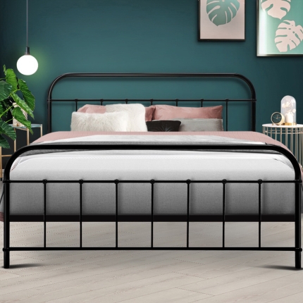 Artiss Queen Size Metal Bed Frame - Black - Image 7