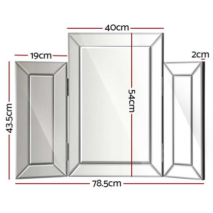 Artiss Mirrored Furniture Makeup Mirror Dressing Table Vanity Mirrors Foldable - Image 2