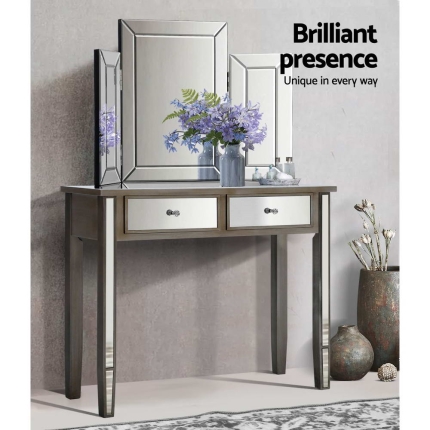 Artiss Mirrored Furniture Makeup Mirror Dressing Table Vanity Mirrors Foldable - Image 4
