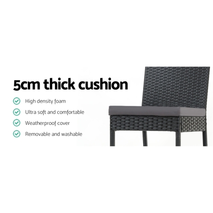 Gardeon Outdoor Bar Stools Dining Chairs Rattan Furniture X2 - Image 5