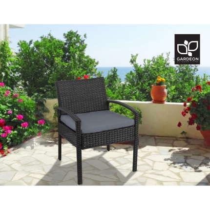 Gardeon Outdoor Furniture Bistro Wicker Chair Black - Image 6