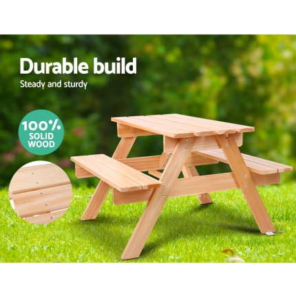Keezi Kids Wooden Picnic Bench Set - Image 3