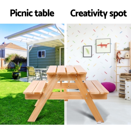 Keezi Kids Wooden Picnic Bench Set - Image 4
