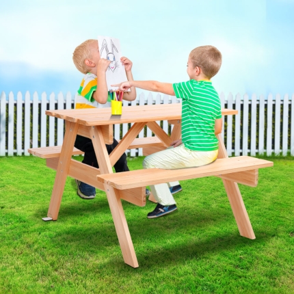 Keezi Kids Wooden Picnic Bench Set - Image 6
