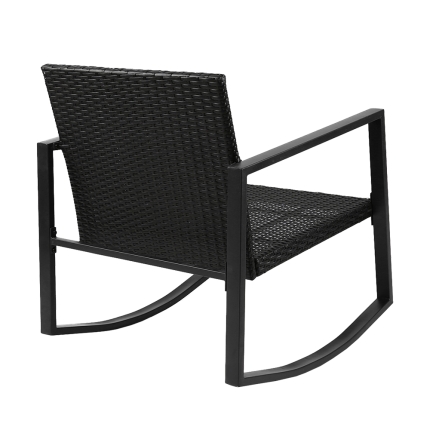 Gardeon Outdoor Chair Rocking Set - Black - Image 3