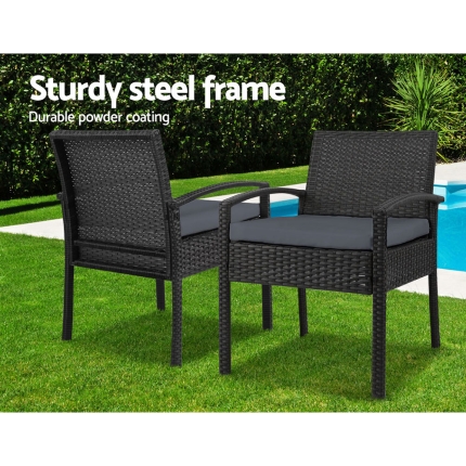 Gardeon 3-piece Outdoor Set - Black - Image 4