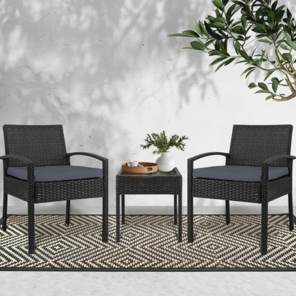 Gardeon 3-piece Outdoor Set - Black - Image 7