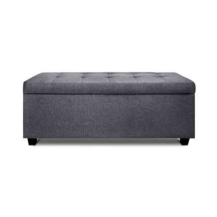 Artiss Large Fabric Storage Ottoman - Grey - Image 3