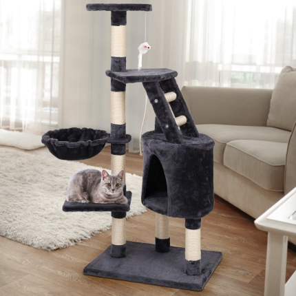i.Pet Cat Tree 120cm Trees Scratching Post Scratcher Tower Condo House Furniture Wood Multi Level - Image 7