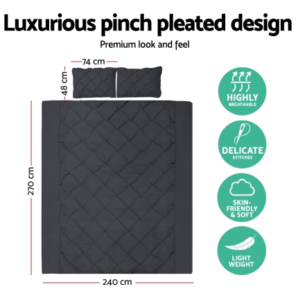 Giselle Bedding Super King Quilt Cover Set - Black - Image 2