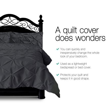 Giselle Bedding Super King Quilt Cover Set - Black - Image 3