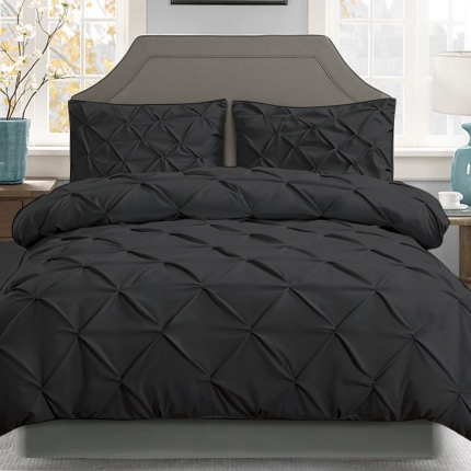 Giselle Bedding Super King Quilt Cover Set - Black - Image 7